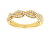 .33CT DIAMOND 14KT WHITE GOLD 3D FILIGREE TWO ROW INFINITY ROPE ANNIVERSARY RING