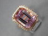 LARGE 9.62CT DIAMOND & AAA KUNZITE 14KT ROSE GOLD 3D HALO SQUARE ENGAGEMENT RING