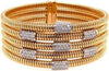 EXTRA LARGE 1.09CT DIAMOND 18KT 2 TONE GOLD MULTI ROW SNAKE CUFF BANGLE BRACELET