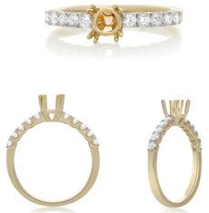 .41CT DIAMOND 14KT YELLOW GOLD ROUND CLASSIC 8 PRONG SEMI MOUNT ENGAGEMENT RING