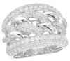 ESTATE LARGE 2.05CT DIAMOND 14KT WHITE GOLD CLASSIC MULTI ROW LOVE KNOT FUN RING