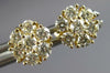 ESTATE .85CT DIAMOND 14KT YELLOW GOLD 3D CLASSIC FLOWER STUD EARRINGS