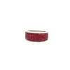 1.40CT DIAMOND & AAA RUBY 18KT WHITE GOLD 3D MULTI ROW WEDDING ANNIVERSARY RING