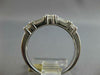 ESTATE .76CT DIAMOND 14K WHITE GOLD 3D ROUND & BAGUETTE WEDDING ANNIVERSARY RING