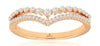 .25CT DIAMOND 14KT ROSE GOLD 3D ROUND CLASSIC DOUBLE V SHAPE BUTTERFLY LOVE RING