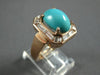 LARGE .80CT DIAMOND & AAA TURQUOISE 14KT ROSE GOLD 3D OVAL & BAGUETTE FUN RING