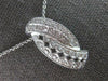 ESTATE LARGE .43CT DIAMOND 18K WHITE GOLD 3D MULTI ROW FILIGREE FLOATING PENDANT