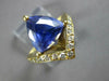 LARGE 3.30CT DIAMOND & AAA TANZANITE 18KT YELLOW GOLD TRILLION CROWN RING #27547