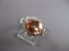WIDE 2.65CT DIAMOND & AAA MORGANITE 18KT WHITE GOLD OVAL & ROUND ENGAGEMENT RING