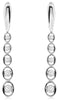 ESTATE .25CT DIAMOND 14KT WHITE GOLD 3D ROUND OVAL JOURNEY FUN HANGING EARRINGS