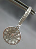 ESTATE 1.65CT DIAMOND 18KT WHITE GOLD ROUND CLUSTER HUGGIE FUN HANGING EARRINGS