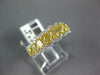 ESTATE 2.18CT WHITE & FANCY YELLOW DIAMOND 18K 2 TONE GOLD OVAL ANNIVERSARY RING