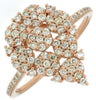 ESTATE .60CT DIAMOND 14KT ROSE GOLD 3D MULTI FLOWER PEAR SHAPE FUN RING