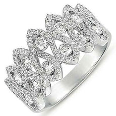1.22CT DIAMOND 14KT WHITE GOLD MULTI ROW CRISS CROSS ETOILE FUN ANNIVERSARY RING