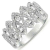 1.22CT DIAMOND 14KT WHITE GOLD MULTI ROW CRISS CROSS ETOILE FUN ANNIVERSARY RING
