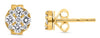 ESTATE .28CT DIAMOND 14KT YELLOW GOLD 3D ROUND CLUSTER FLORAL STUD EARRINGS