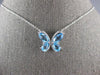 2.65CT DIAMOND & AAA BLUE TOPAZ 14KT WHITE GOLD MULTI SHAPE BUTTERFLY NECKLACE