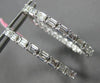 EXTRA LARGE 2.95CT DIAMOND 18K WHITE GOLD ROUND & BAGUETTE HOOP HANGING EARRINGS