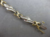 LONG 1.02CT DIAMOND 14KT 2 TONE GOLD BAGUETTE MULTI LEAF X LOVE TENNIS BRACELET