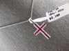 ESTATE .65CT DIAMOND & AAA RUBY 14KT WHITE GOLD CLASSIC CROSS FLOATING PENDANT