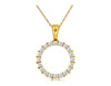 .25CT DIAMOND 14K YELLOW GOLD ROUND SHARED PRONG CIRCLE OF LIFE FLOATING PENDANT