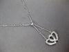 ESTATE .40CT DIAMOND 14KT WHITE GOLD CLASSIC DOUBLE HEART LARIAT LOVE NECKLACE