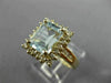 ESTATE 2.0CT DIAMOND & AAA AQUAMARINE 14KT YELLOW GOLD 3D ENGAGEMENT RING #26462