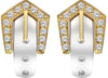 ESTATE .42CT DIAMOND 18KT 2 TONE GOLD 3D CLASSIC ETOILE BELT FUN LOVE EARRINGS