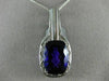 ANTIQUE EXTRA LARGE 10.0CT AAA AMETHYST 14KT WHITE GOLD FILIGREE BROOCH PENDANT
