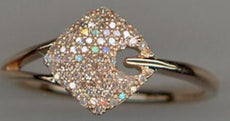 ESTATE .18CT DIAMOND 14KT ROSE GOLD 3D CLASSIC SQUARE GEOMETRICAL FUN RING