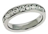 1.01CT DIAMOND 14KT WHITE GOLD 3D ROUND CHANNEL SEMI ETERNITY ANNIVERSARY RING