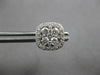 ESTATE 1.0CT DIAMOND 18KT WHITE GOLD 3D ROUND CLUSTER SQUARE EARRING JACKET SET