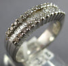 .55CT DIAMOND 18KT WHITE GOLD 3D ROUND & BAGUETTE 3 ROW WEDDING ANNIVERSARY RING