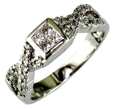 .40CT DIAMOND 14KT WHITE GOLD 3D ROUND & PRINCESS SQUARE INVISIBLE INFINITY RING