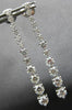 EXTRA LARGE 3.53CT DIAMOND 14KT WHITE GOLD 3D GRADUATING JOURNEY EARRINGS 28178