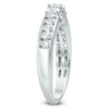 ESTATE 1.0CT DIAMOND 14K WHITE GOLD 3D CLASSIC OVAL 3 STONE FRIENDSHIP LOVE RING