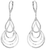 LARGE .56CT DIAMOND 14KT WHITE GOLD 3D ROUND & BAGUETTE MULTI TEAR DROP EARRINGS