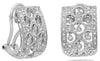 WIDE .45CT DIAMOND 14KT WHITE GOLD FILIGREE CHANDELIER CLIP ON HANGING EARRINGS