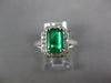 WIDE 1.09CT DIAMOND & AAA EMERALD 14KT WHITE GOLD 3D EMERALD CUT ENGAGEMENT RING