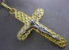 ESTATE LARGE 14K WHITE & YELLOW GOLD 3D HANDCRAFTED ITALIAN CROSS PENDANT #24867