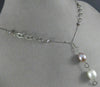 LONG AAA WHITE & PINK SOUTH SEA PEARL 14KT GOLD 3D BY THE YARD LARIAT NECKLACE