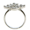 LARGE .91CT DIAMOND 18K WHITE GOLD ROUND & BAGUETTE MULTI SQUARE FLOWER FUN RING