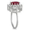 3.0CT DIAMOND & AAA RUBY 14KT WHITE GOLD CLASSIC PRINCESS DIANA ENGAGEMENT RING