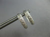 ESTATE .15CT DIAMOND 14KT WHITE GOLD 3D CLASSIC PAVE HUGGIE HANGING EARRINGS