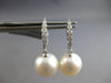 .26CT DIAMOND & AAA SOUTH SEA PEARL 18KT WHITE GOLD 3D HUGGIE HANGING EARRINGS