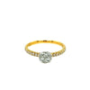 .52CT DIAMOND 18KT 2 TONE GOLD 3D CLASSIC CLUSTER SEMI ETERNITY FLOWER LOVE RING