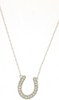 ESTATE .10CT DIAMOND 14KT WHITE GOLD 3D CLASSIC HORSESHOE LUCKY FUN NECKLACE