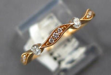 ESTATE .14CT DIAMOND 18KT ROSE GOLD 3D CLASSIC MULTI LEAF FUN RING