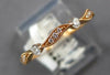 ESTATE .14CT DIAMOND 18KT ROSE GOLD 3D CLASSIC MULTI LEAF FUN RING