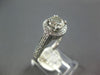 ESTATE LARGE 1.98CT DIAMOND 18KT WHITE GOLD 3D SOLITAIRE HALO ENGAGEMENT RING